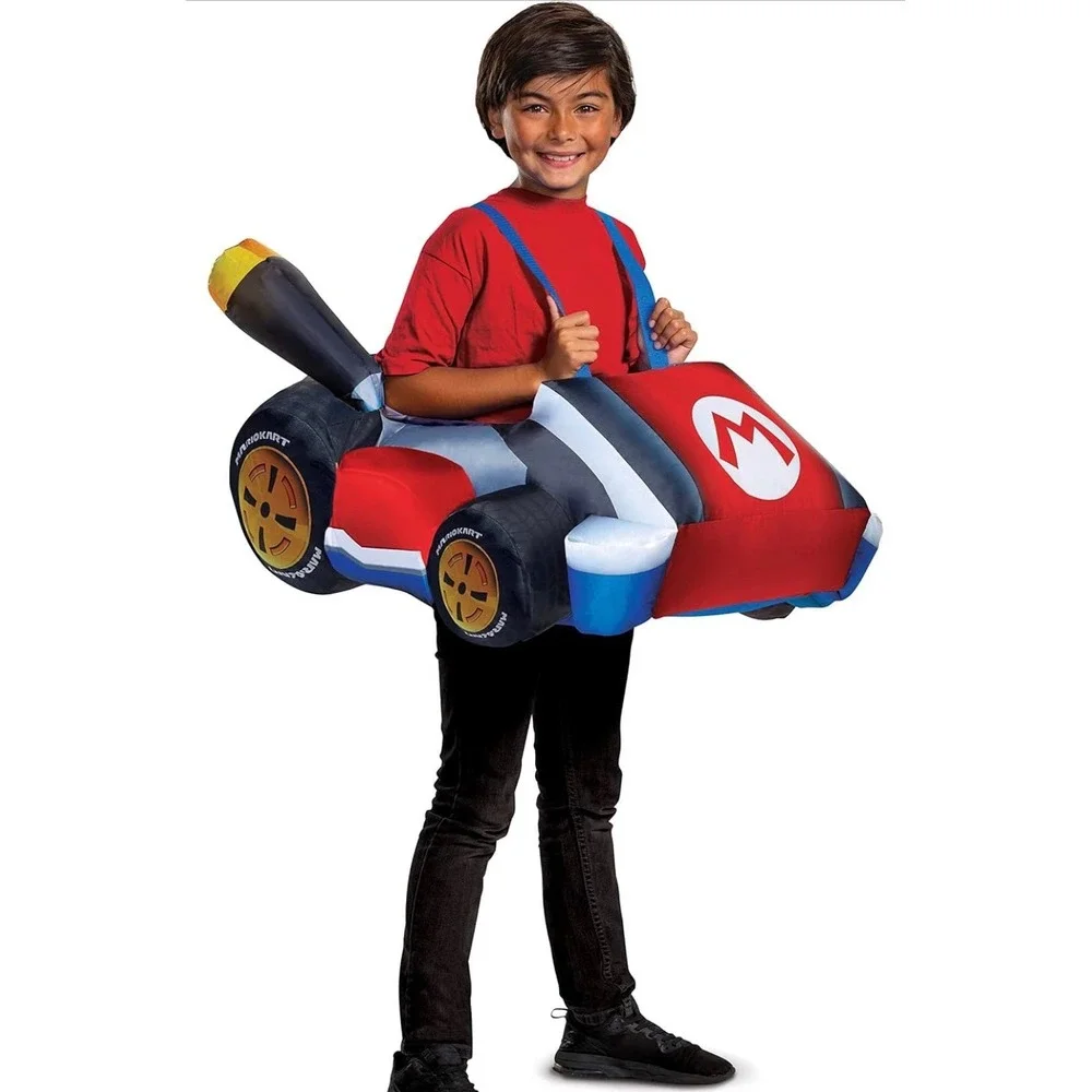 Nintendo Super Mario Kart 3D Ride-In Costume Kids Hat Mustache 67772CH Disguise